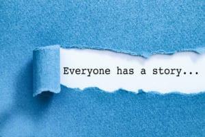 Everyone has a story written under torn paper.