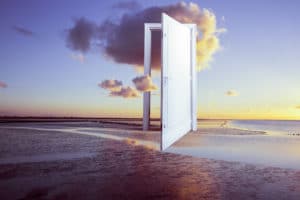 surrealistic door to freedom